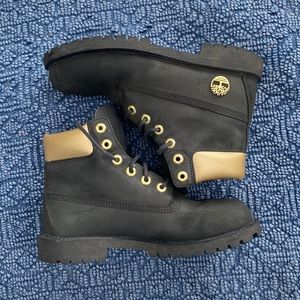 Black and Gold Timberlands